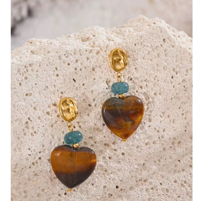 Amberstone Heart Earrings