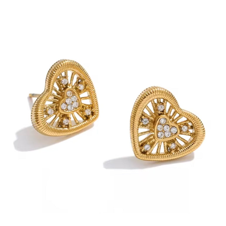 Amora Heart Stud Earrings