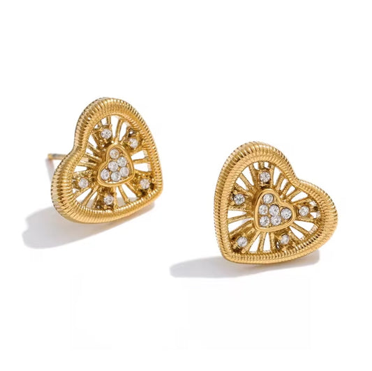 Amora Heart Stud Earrings