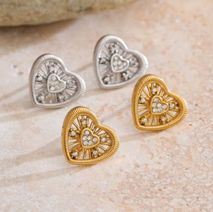 Amora Heart Stud Earrings