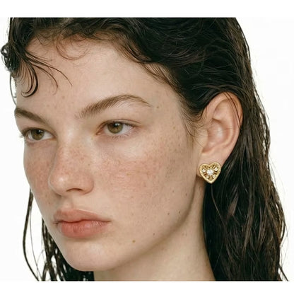 Amora Heart Stud Earrings