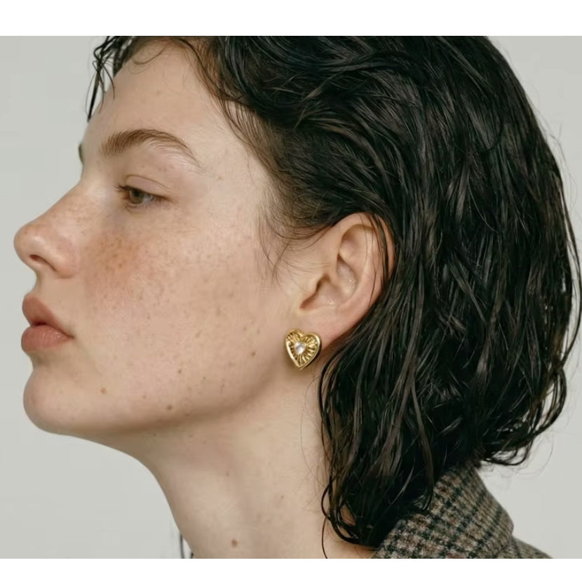 Amora Heart Stud Earrings