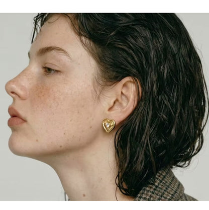 Amora Heart Stud Earrings