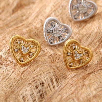 Amora Heart Stud Earrings