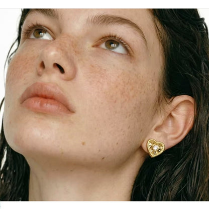 Amora Heart Stud Earrings