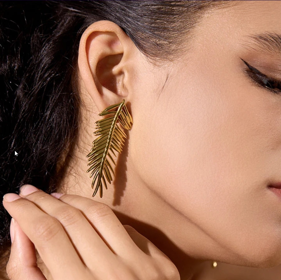 Statement Leaf Drop Earrings