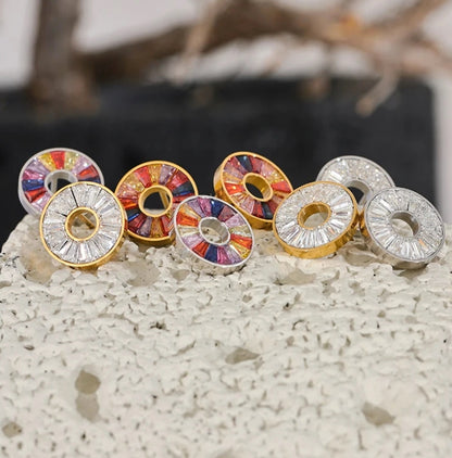 Gem Wheel Stud Earrings