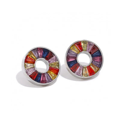 Gem Wheel Stud Earrings