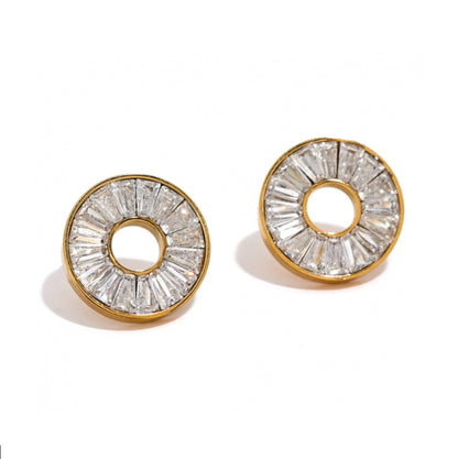 Gem Wheel Stud Earrings