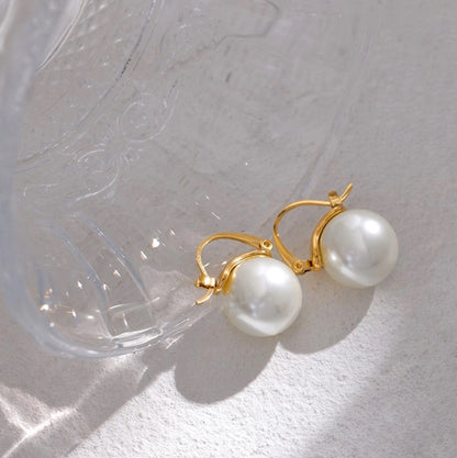 Classic Pearl Huggie Earrings