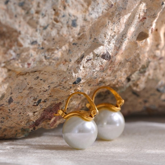 Classic Pearl Huggie Earrings