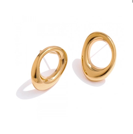 Oval Halo Stud Earrings