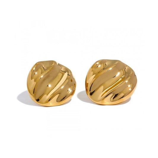 Round Textured Stud Earrings