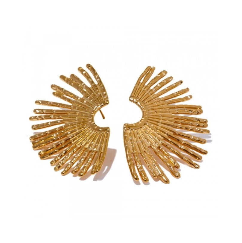 Statement Fringe Fan Stud Earrings