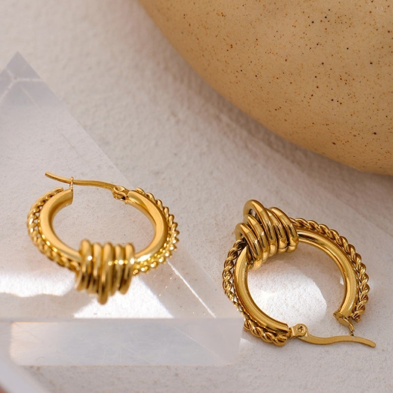 Braided Rope Halo Hoop Earrings