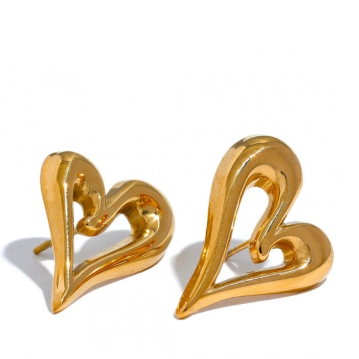 Outlined Heart Earrings