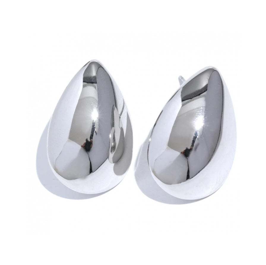 Polished Waterdrop Stud Earrings