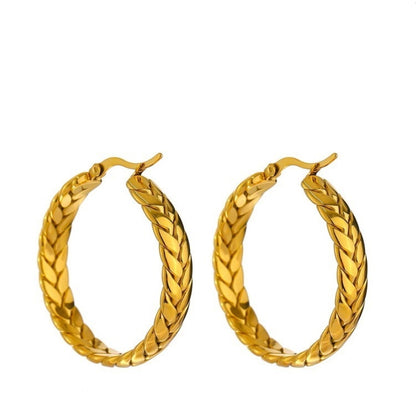 Caesar Crown Leaf Hoop Earrings