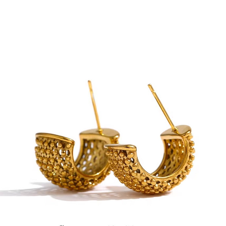 Woven Curved Stud Earrings