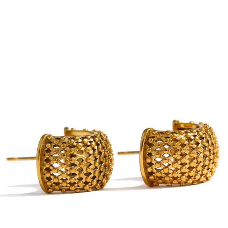 Woven Curved Stud Earrings