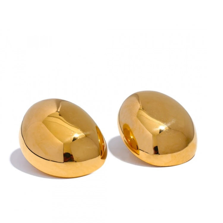 Oval Dome Stud Earrings