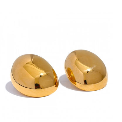 Oval Dome Stud Earrings