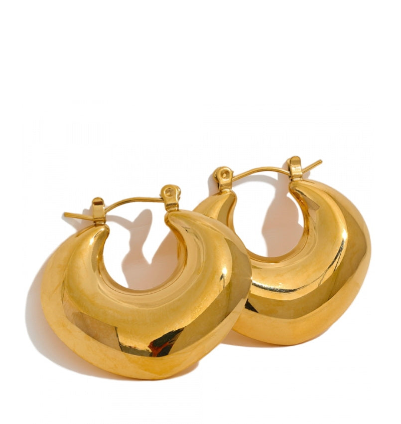 Tapered Dome Hoop Earrings