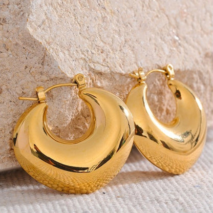 Tapered Dome Hoop Earrings