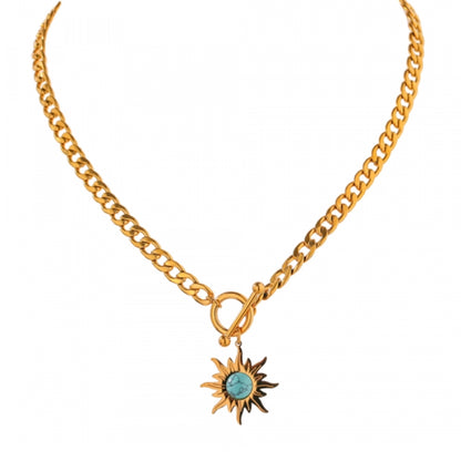 Turqouise Sun Chain Necklace