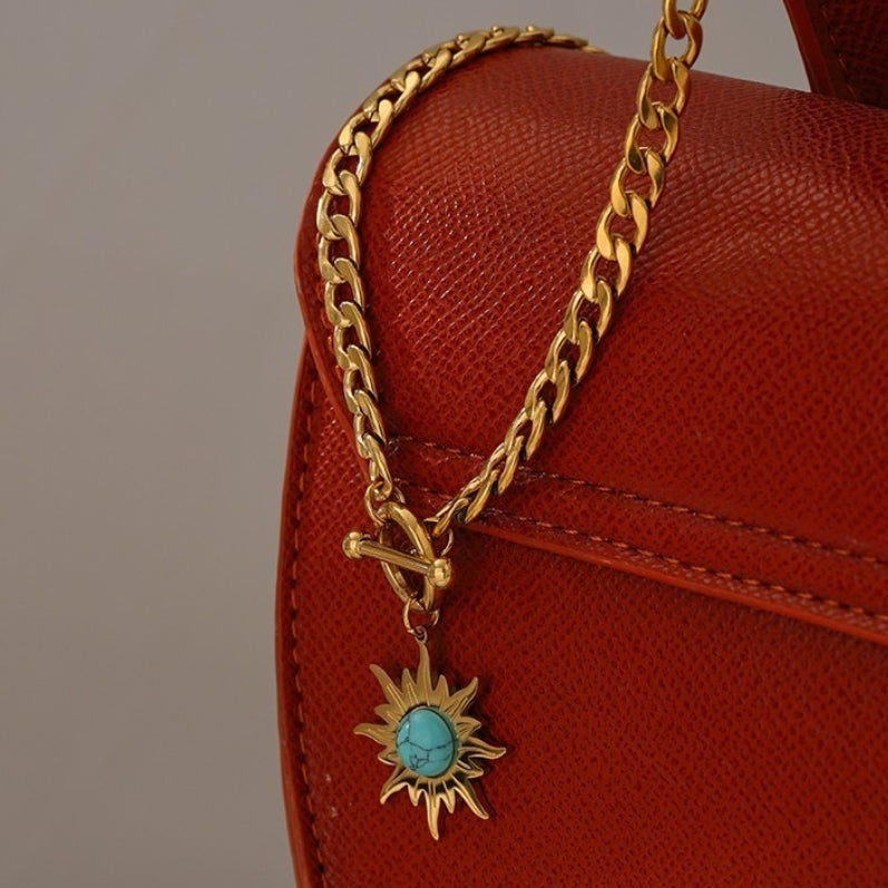 Turqouise Sun Chain Necklace