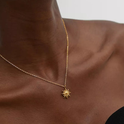 Sun Pendant Chain Necklace