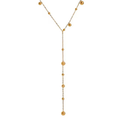 Lariat Gold Beads Necklace