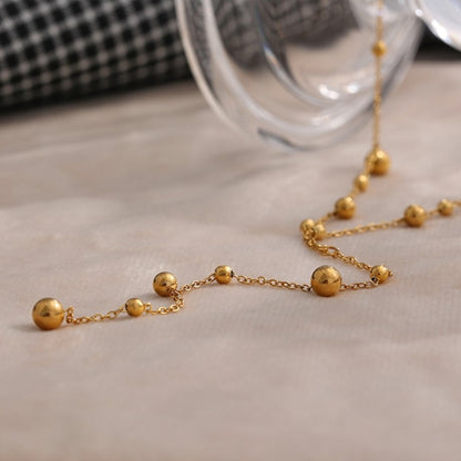 Lariat Gold Beads Necklace