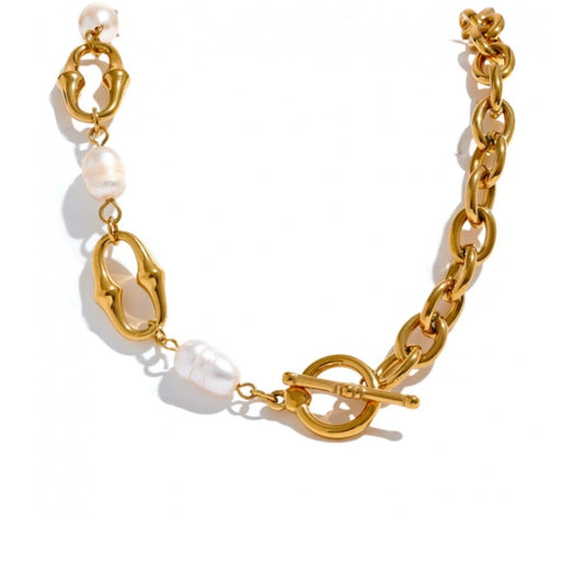 Pearl Thick Chain Necklace