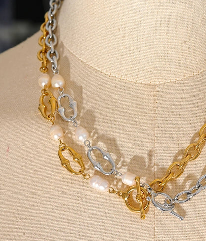 Pearl Thick Chain Necklace