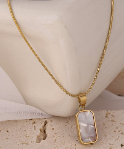 Two Sided Enamel Pendant Necklace