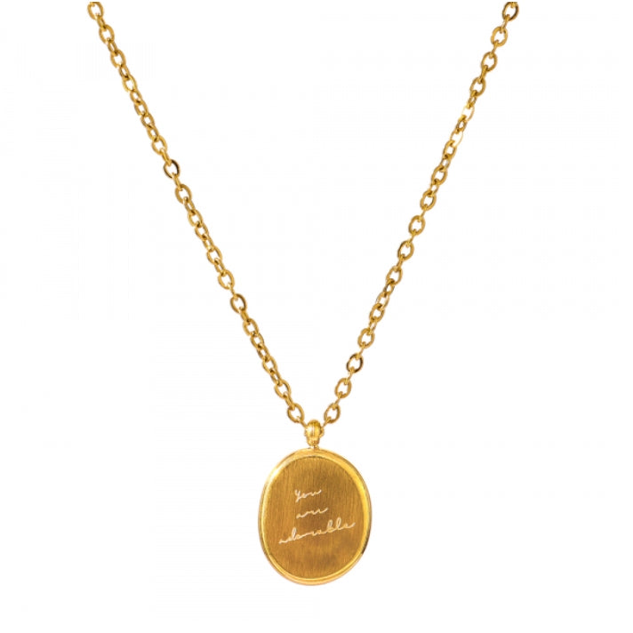 Your Are Adorable Engraved Oval Necklace