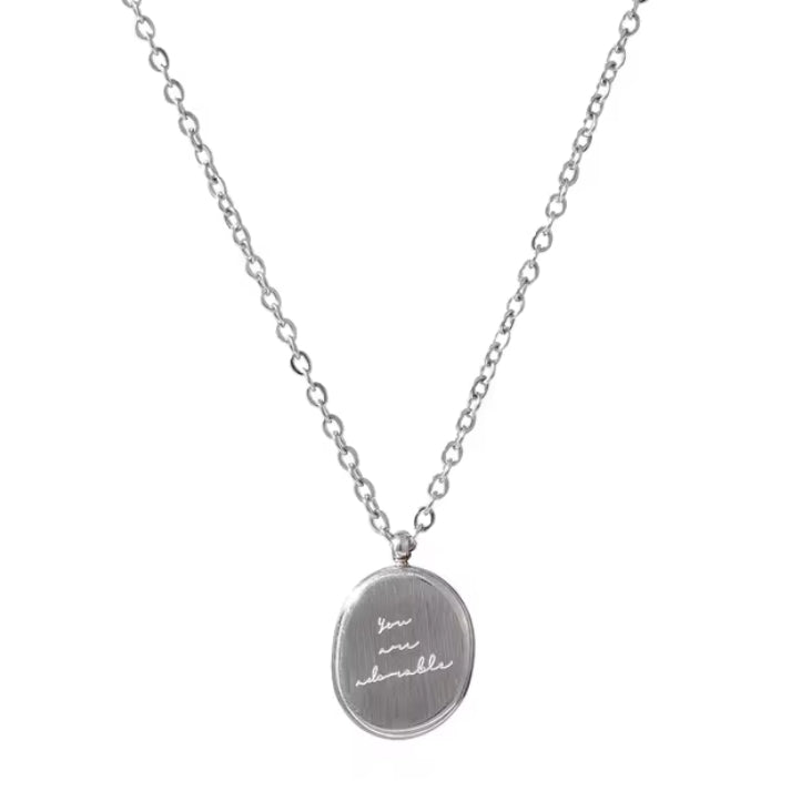 Your Are Adorable Engraved Oval Necklace