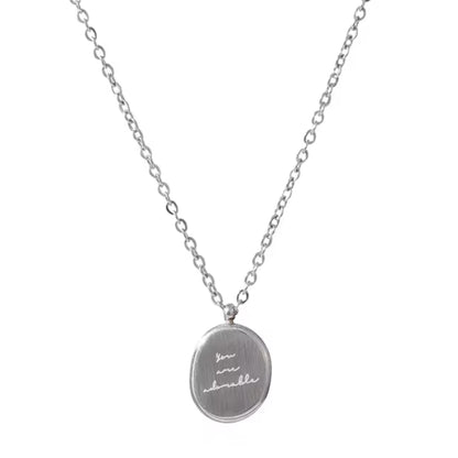 Your Are Adorable Engraved Oval Necklace