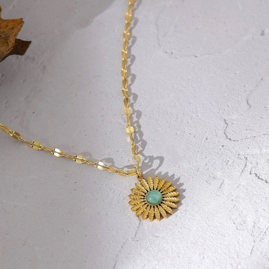 Sunflower Pendant Chain Necklace