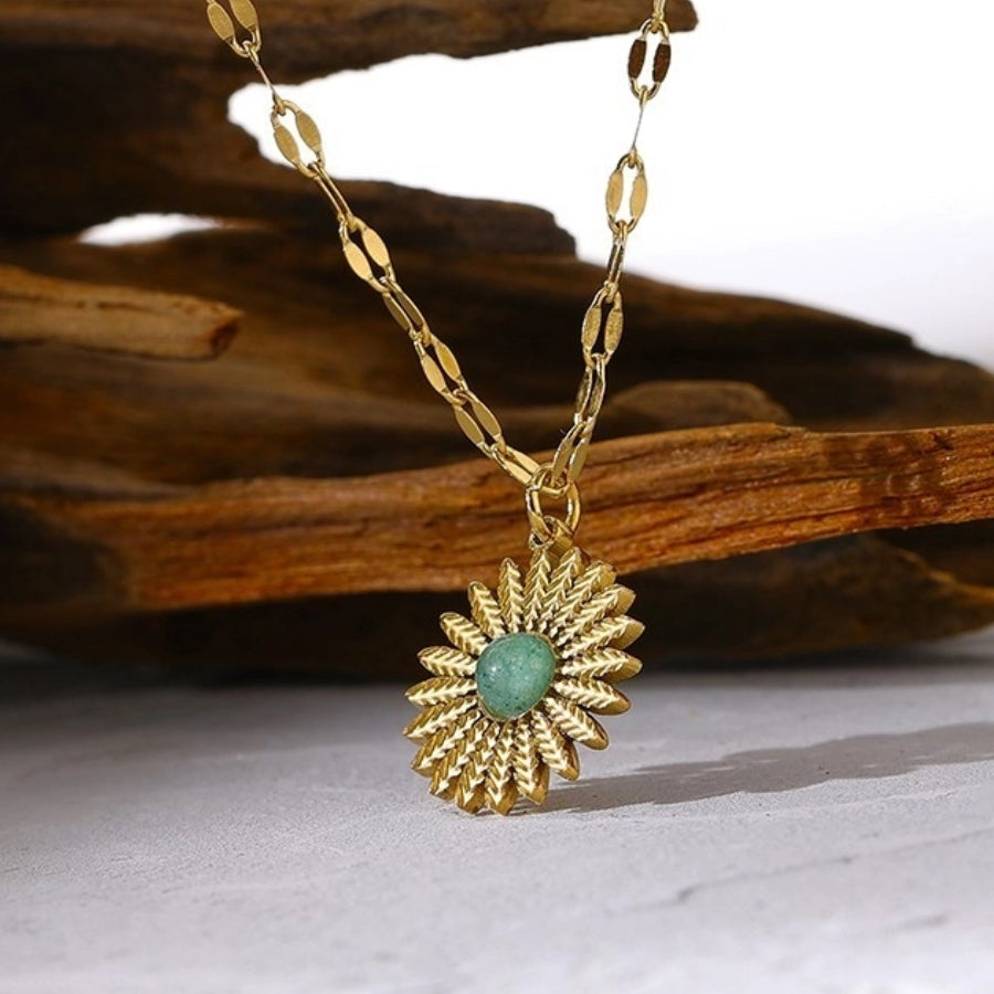 Sunflower Pendant Chain Necklace