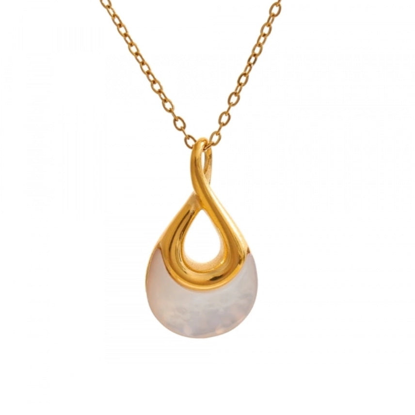 Eternity White Shell Pendant Necklace