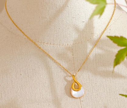 Eternity White Shell Pendant Necklace