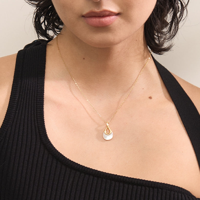 Eternity White Shell Pendant Necklace