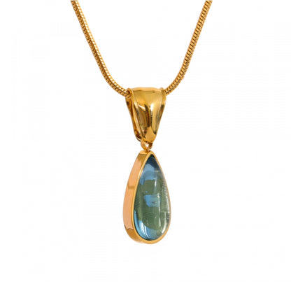 Teardrop Aquamarine Pendant Necklace