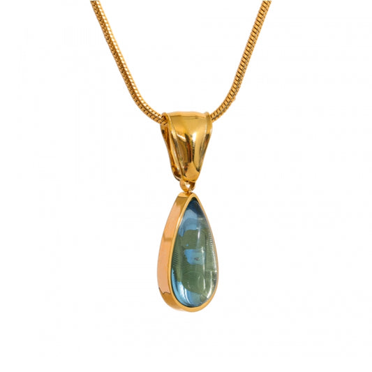 Teardrop Aquamarine Pendant Necklace