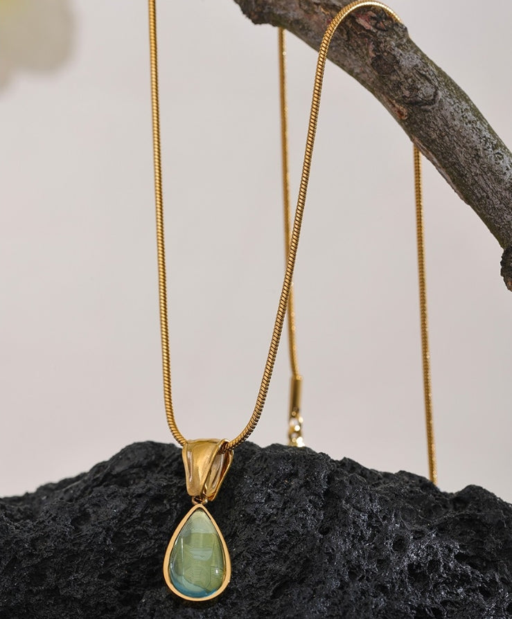 Teardrop Aquamarine Pendant Necklace