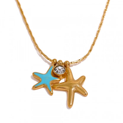 Starfish CZ Pendant Necklace