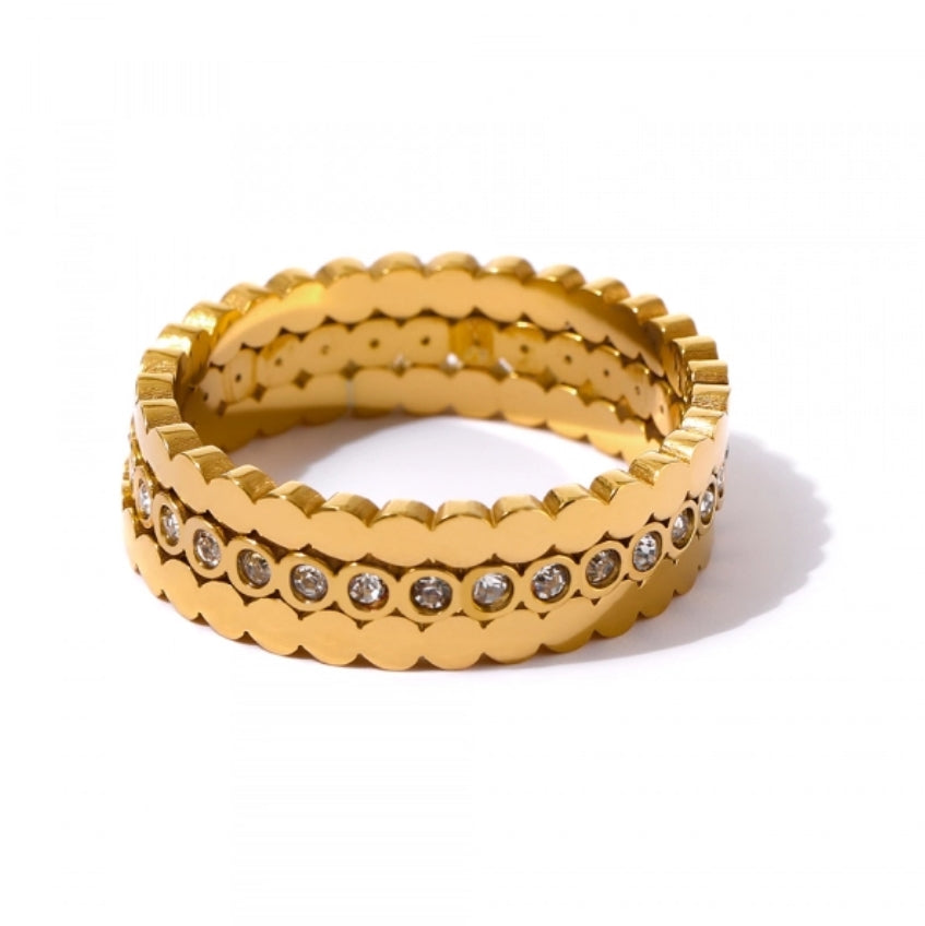 Three Piece Stackable Bezel Ring