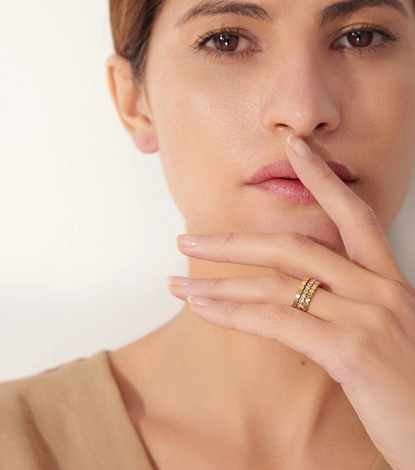 Three Piece Stackable Bezel Ring